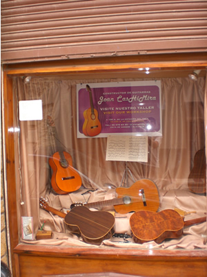 The Guitar Factory's shop window on the street.